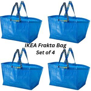 4-pack NWT IKEA FRAKTA Large Blue Shopping Bag (19 gallon; 21¾ x 14½ x 13¾")